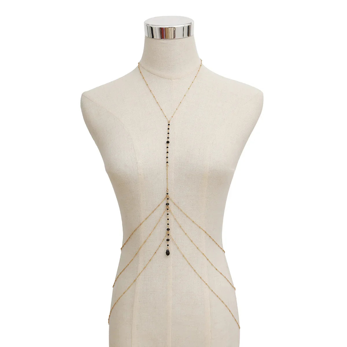 Women's Turning Chain Black Gold Necklace