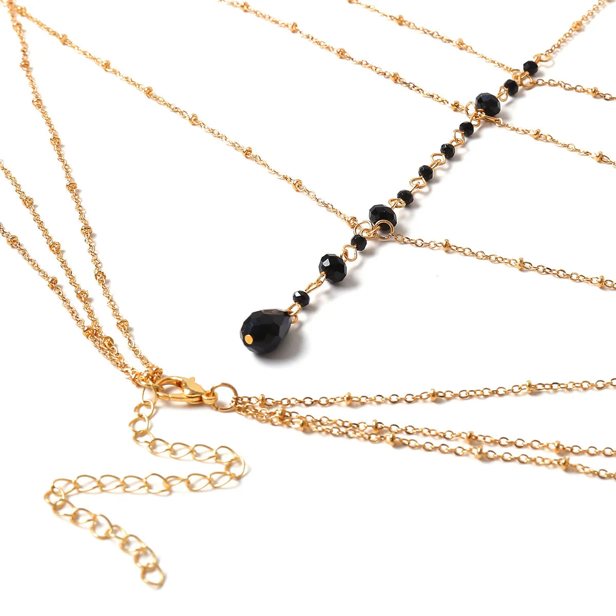Women's Turning Chain Black Gold Necklace