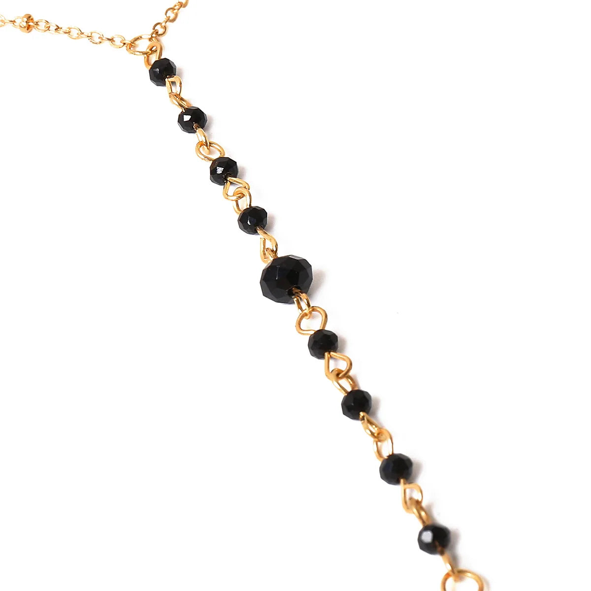 Women's Turning Chain Black Gold Necklace