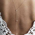 Back Chain with Pearls for Women silver