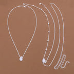 Back Chain Necklace Dorsal Ornament Woman 7 Silver Beads