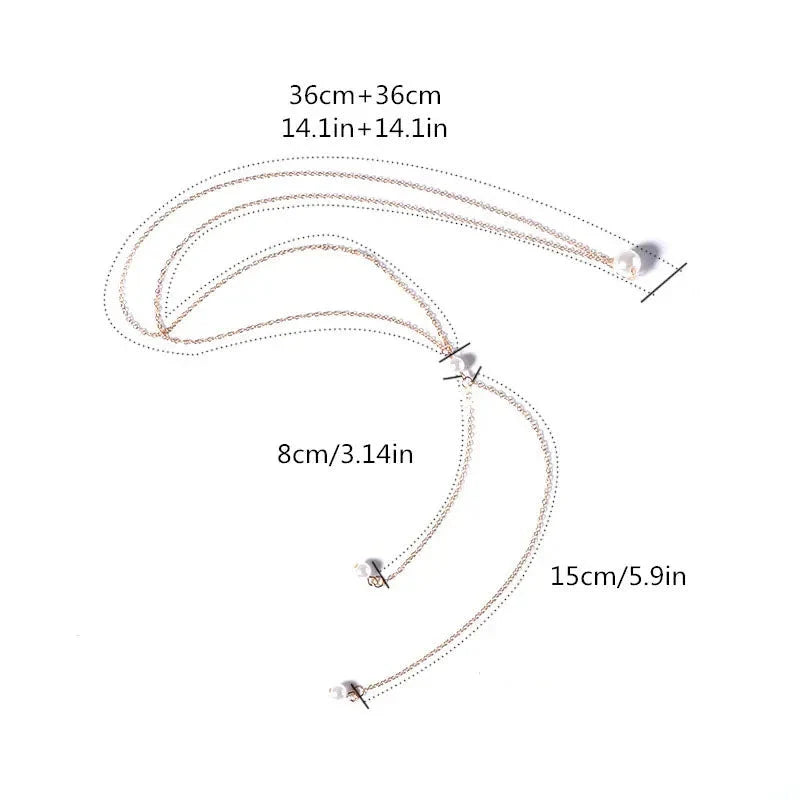 Chaîne de Dos Collier Ornement Dorsal Femme Perles