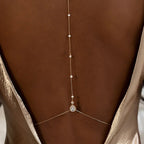 Women's Back Chain Necklace Silver Back Ornament