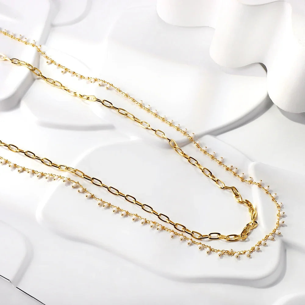 Chaîne de hanche avec perles blanches - bijou de taille et ventre pour femme