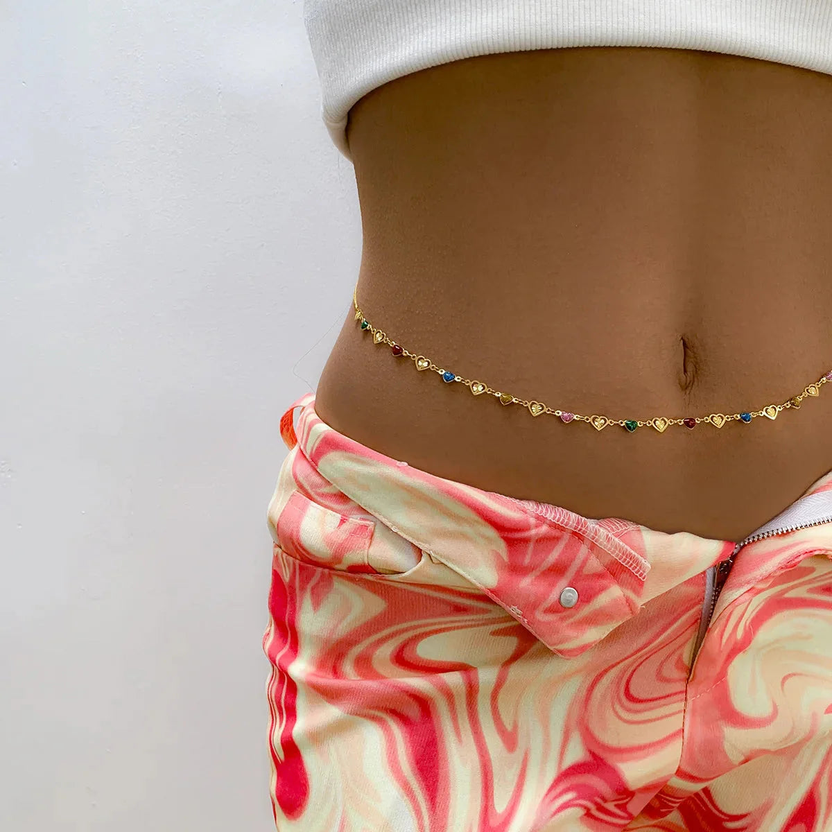 Hip Chain and Belly Ornament - Women's Gold Waist Jewelry