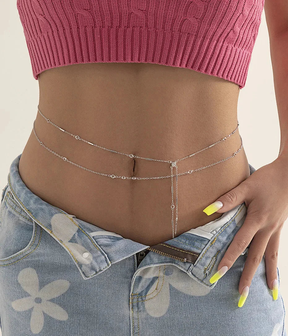 Women's Hip Chain - Belly Ornament and Silver Waist Jewelry
