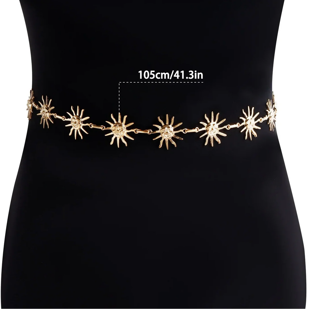 Chaîne de hanche soleil - bijou de taille et ventre pour femme
