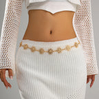 Chaîne de hanche soleil - bijou de taille et ventre pour femme or