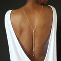 Chaîne dorsale dorée pour femme - collier de dos