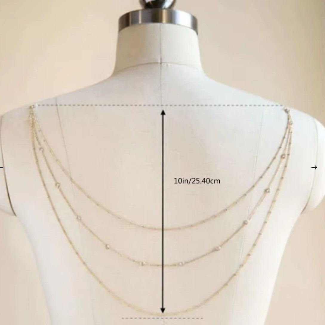Chaîne dorsale dorée pour femme - colliers de dos