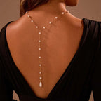 Chaîne dorsale pour femme - Collier de dos avec perles