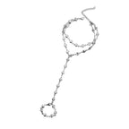 Chaîne pour main et doigt coeur - bracelet de main pour femme argent