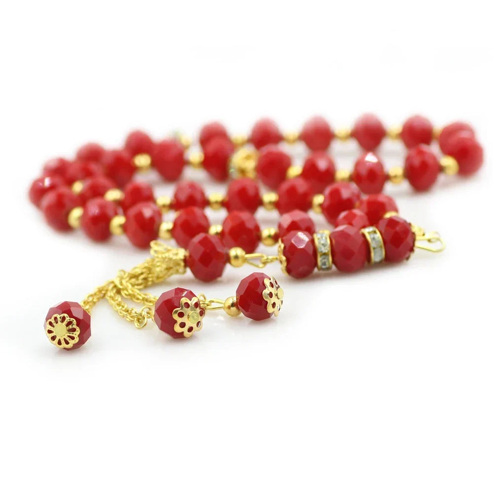 Bracelet chapelet pour homme ou femme arabe rouge