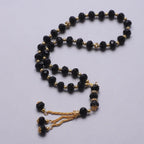 Chapelet musulman élégant - Tasbih islamique 33 perles noir et doré
