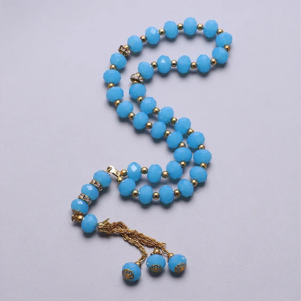 Chapelet musulman élégant - Tasbih islamique 33 perles turquoise