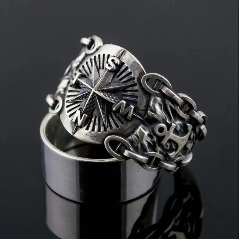 Compass Signet Ring Wind Rose