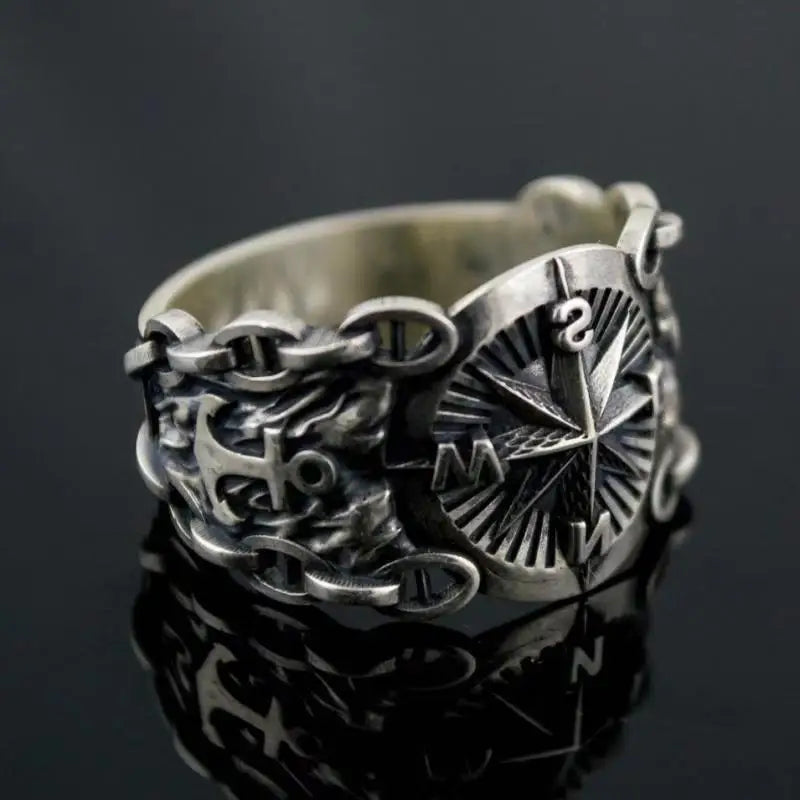 Compass Signet Ring Wind Rose
