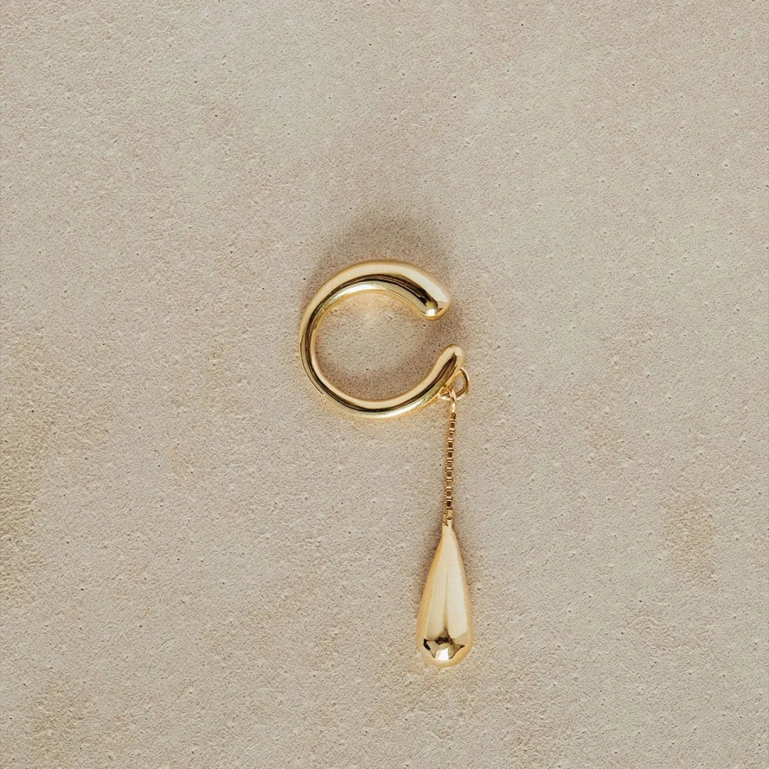 Fine Water Drop Hoop Earrings Clips gold