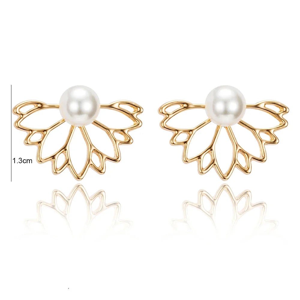 Lotus Flower Stud Earrings for Women