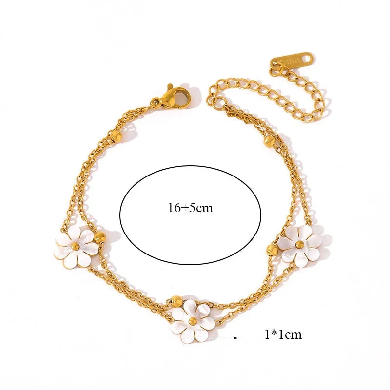 Set of 3 White Daisy Jewelry