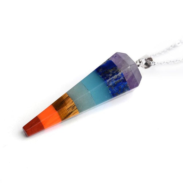 7 Chakras Necklace Genuine Stone