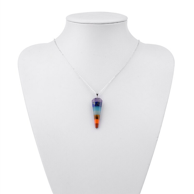 7 Chakras Necklace Genuine Stone