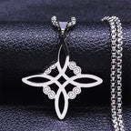 Protection Amulet Necklace Witch's Knot silver