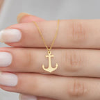 Collier ancre femme or