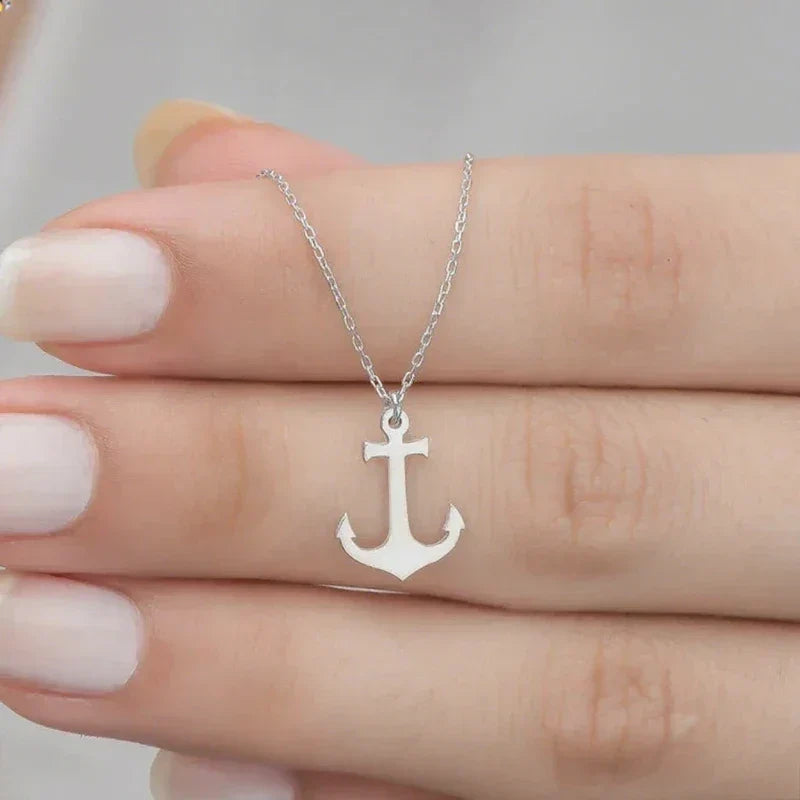 Collier ancre femme argent