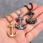 Collier ancre homme arc-en-ciel