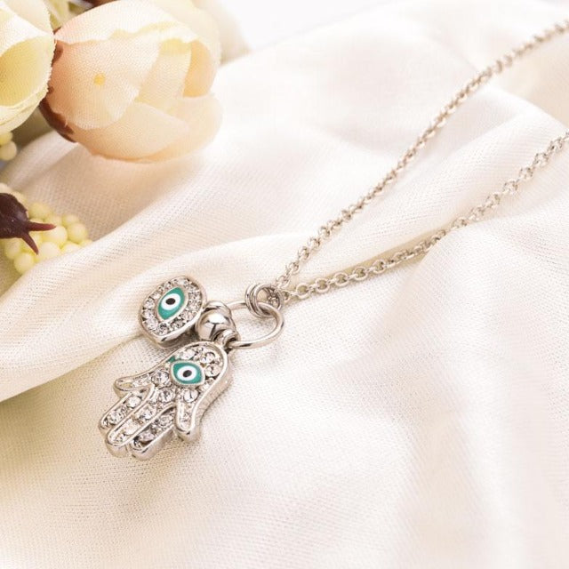 Arabic Necklace Fatima's Hand silver