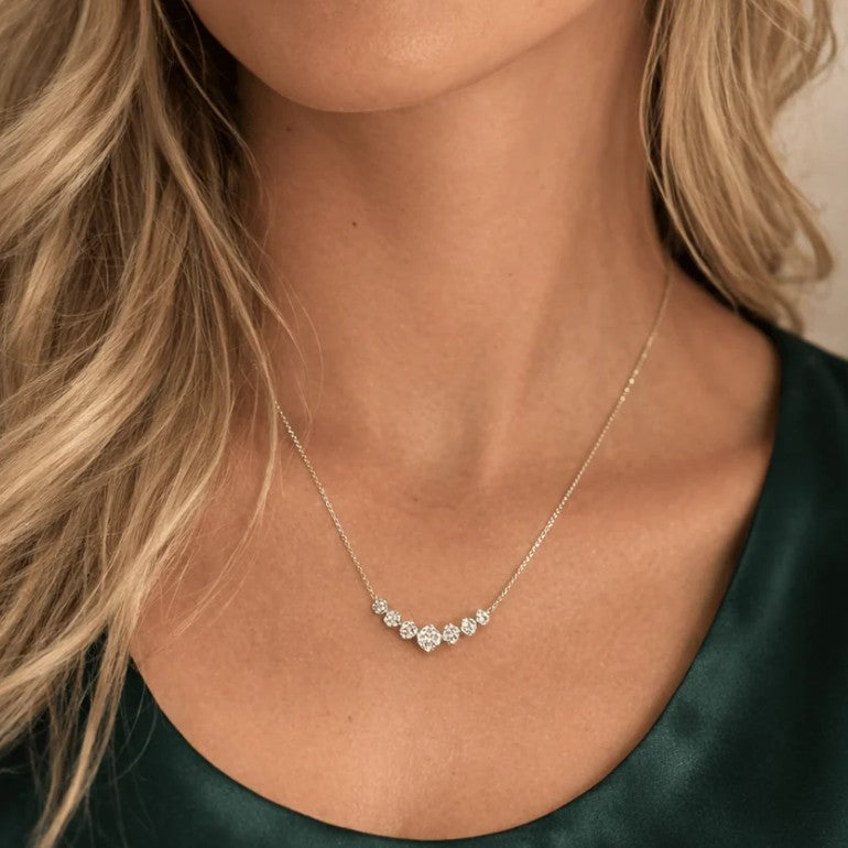 Artemis Spark Arc Necklace - Moissanite Diamond 