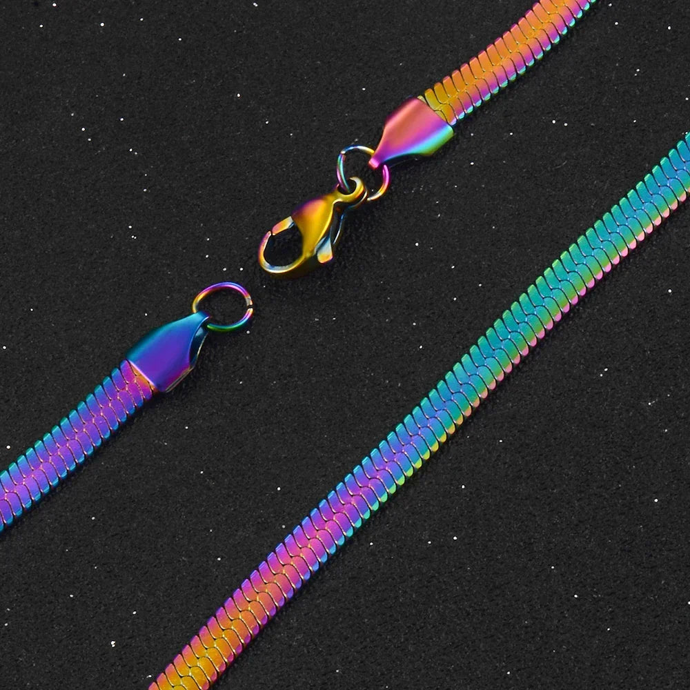 Collier avec pendentif arc-en-ciel homme ou femme