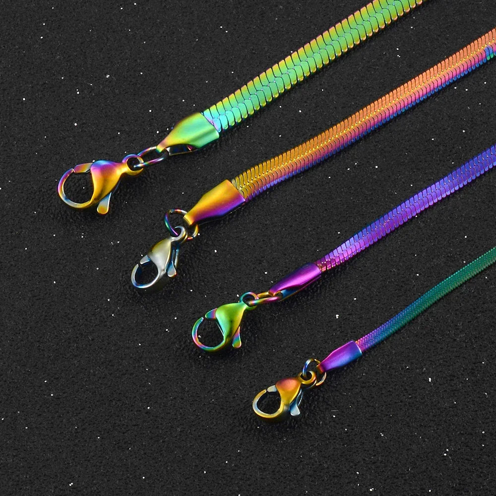 Collier avec pendentif arc-en-ciel homme ou femme