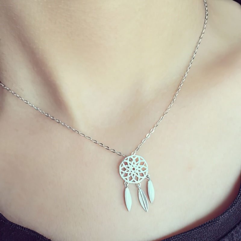 Dreamcatcher Silver Necklace