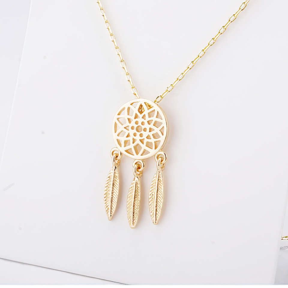 Gold Dreamcatcher Necklace