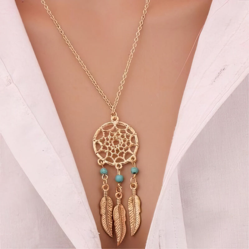Dreamcatcher Necklace Gold