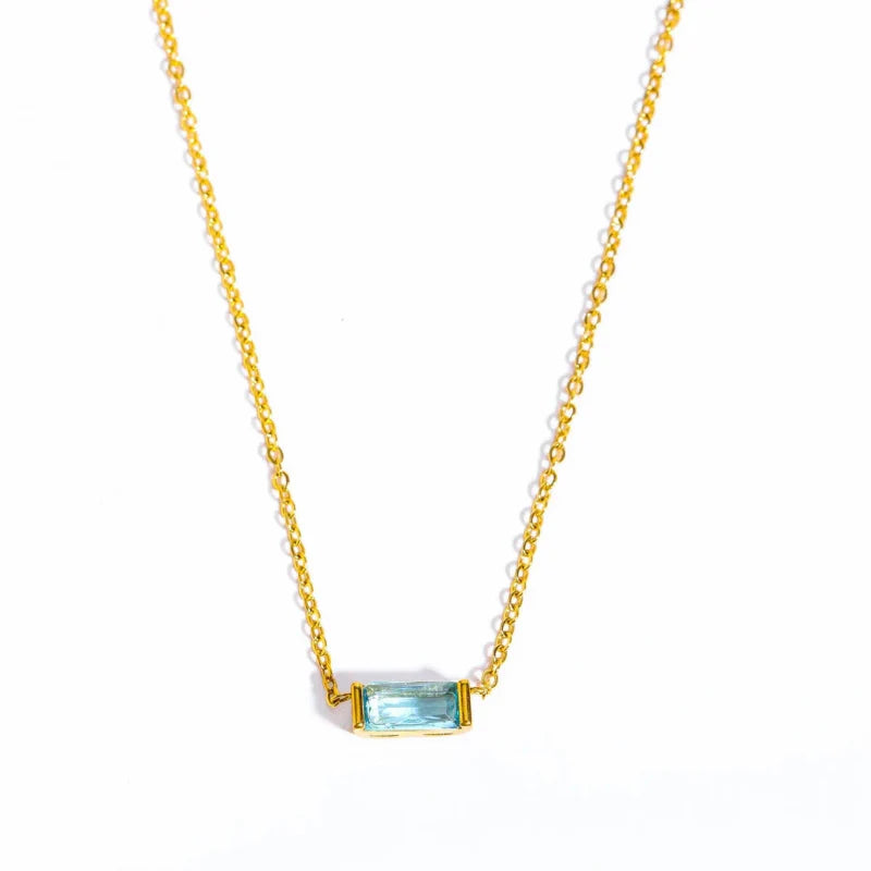 Necklace with Fine Colored Birthstone Pendant
