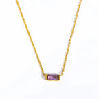 Necklace with Fine Colored Birthstone Pendant