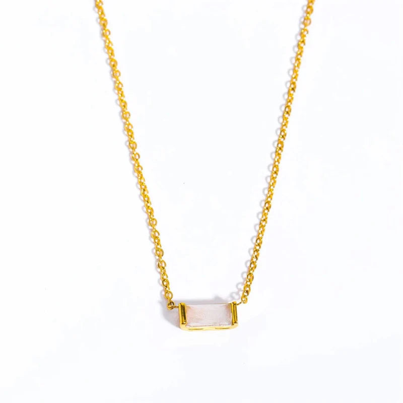 Necklace with Fine Colored Birthstone Pendant