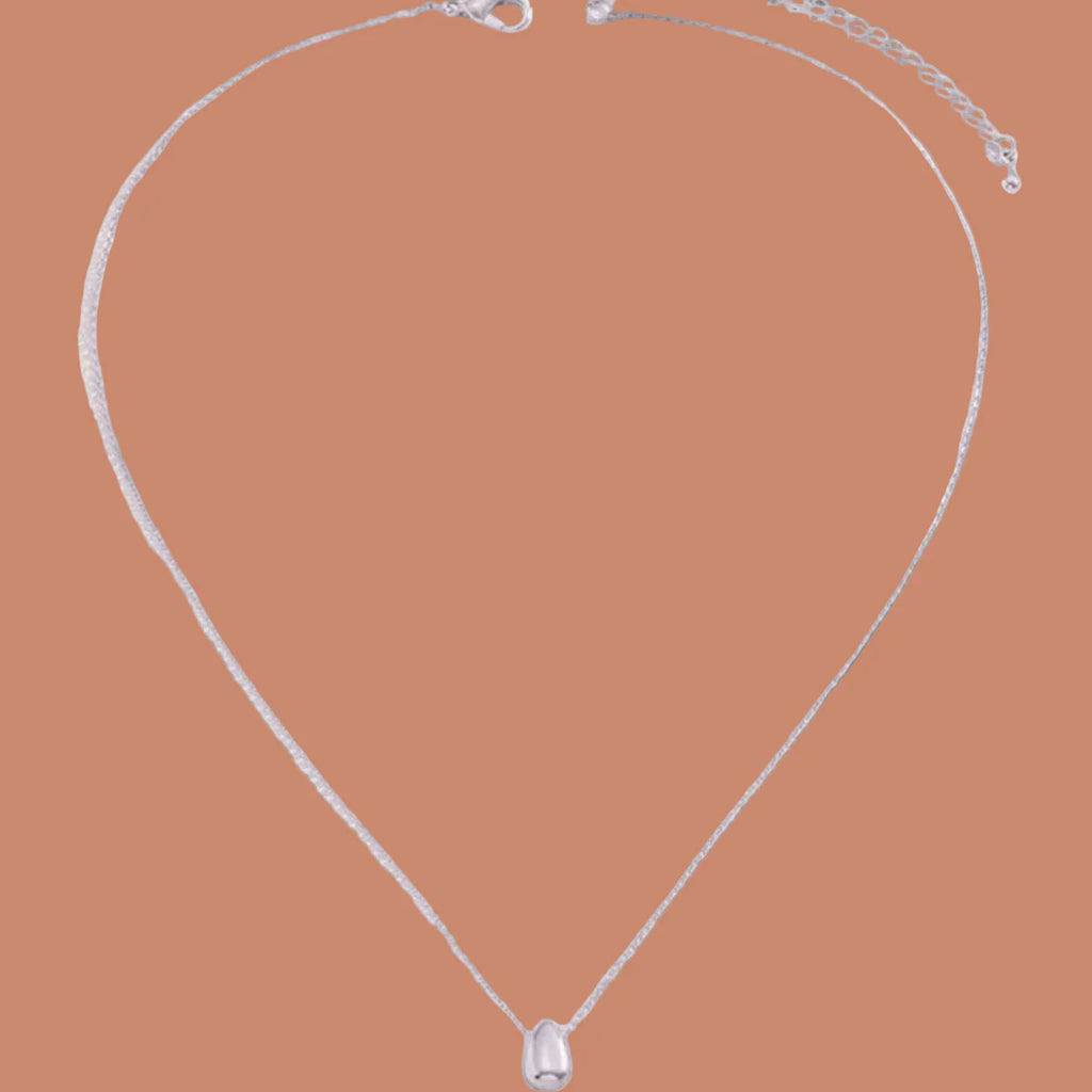 Collier avec Fin Pendentif Goutte d'Eau argent