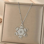 Necklace with Large Silver Metatron's Cube Pendant