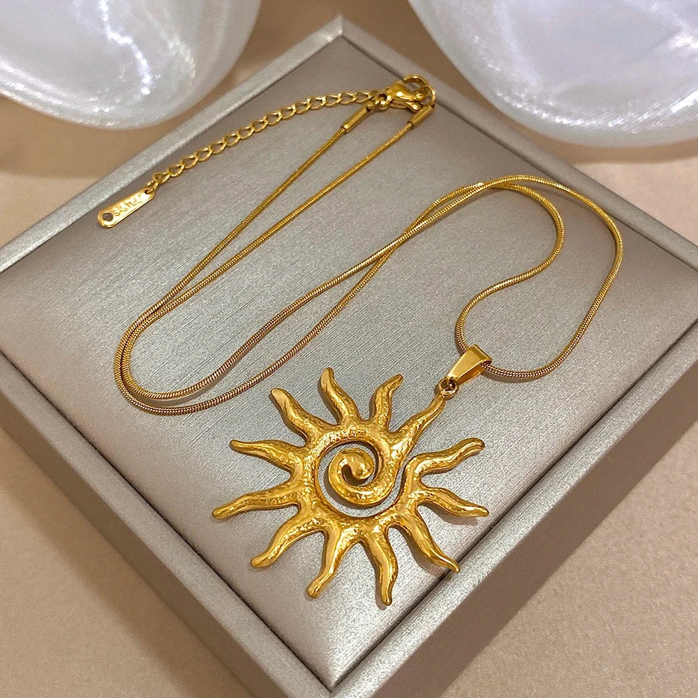 Necklace with Large Sun Pendant