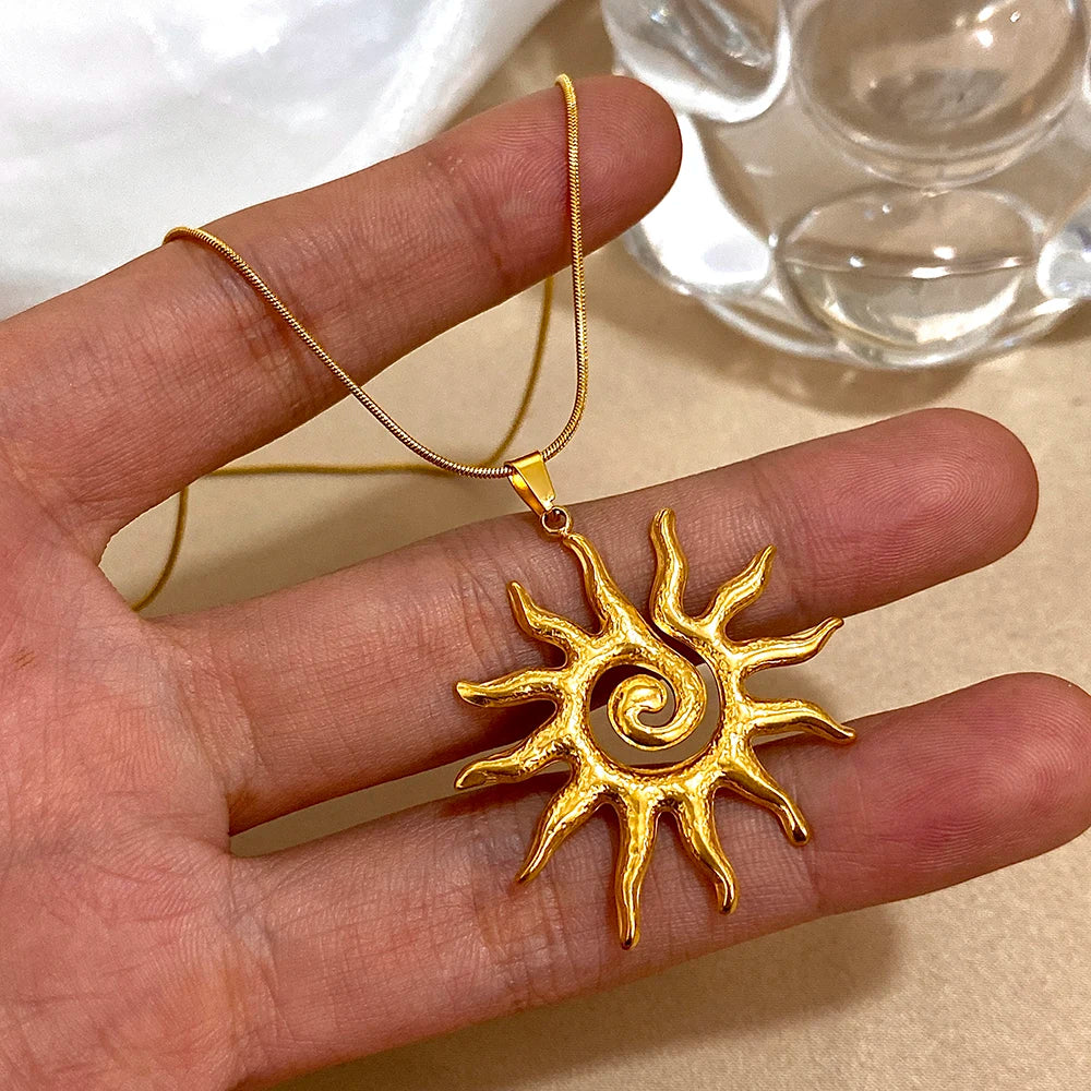 Necklace with Large Sun Pendant