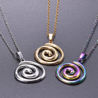 Collier avec grand pendentif spirale ajourée argent