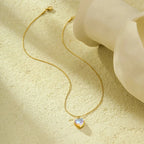 Necklace with Pretty Moonstone Heart Pendant