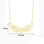 Collier avec large pendentif ailes d'ange