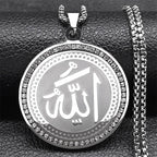 Collier avec pendentif amulette Allah arabe islam musulman argent