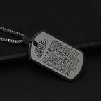 Collier avec pendentif Ayatul Kursi arabe noir