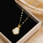 Necklace with White Buddha Pendant